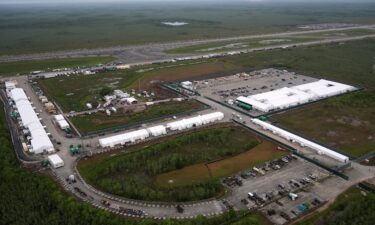 Work progresses on a new migrant detention facility dubbed "Alligator Alcatraz" at Dade-Collier Training and Transition facility in Ochopee