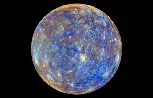 A view of Mercury produced using images from MESSENGER's primary mission.