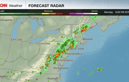 Rainfall totals could reach 2 to 4 inches in Monday afternoon and evening’s storms