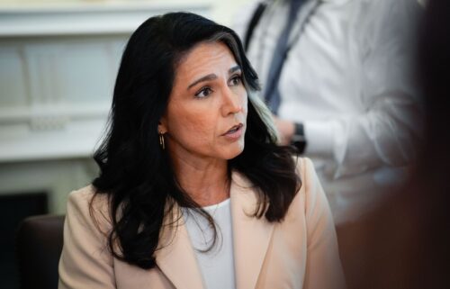 Director of National Intelligence Tulsi Gabbard speaks during a Cabinet meeting with President Donald Trump on April 30