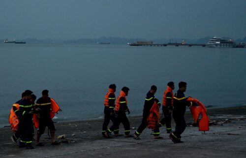 Rescuers have been searching for victims of the capsized tourist boat.