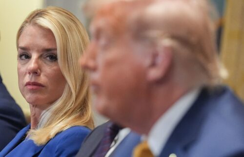 Attorney General Pam Bondi attends a cabinet meeting hosted by President Donald Trump at the White House in Washington