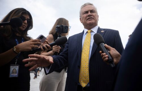 House Oversight Committee Chair James Comer speaks with reporters on Tuesday.