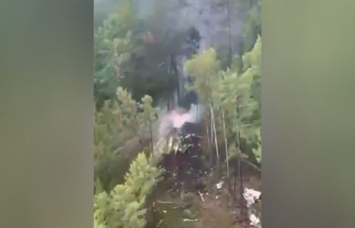 Wreckage of the Antonov An-24 is seen in Amur Oblast