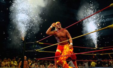 Hulk Hogan works the crowd during Hulk Hogan's Hulkamania Tour at Rod Laver Arena on November 21