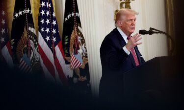 President Donald Trump delivers remarks during a signing ceremony for the “GENIUS Act” in the East Room of the White House July 18.