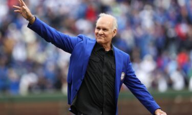 Beloved Cub Ryne Sandberg threw out the ceremonial first pitch at Wrigley Field in April.
