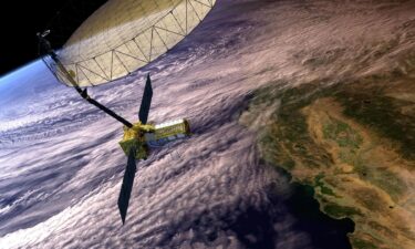 This artist's concept depicts the NISAR satellite in orbit over central and Northern California.