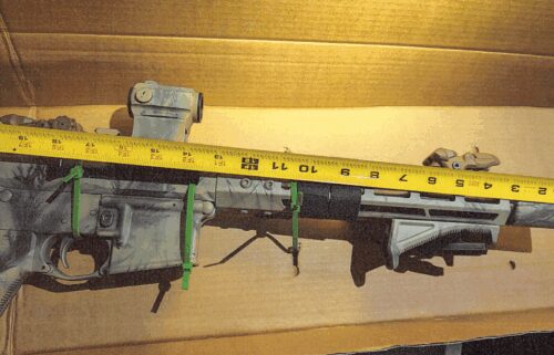 Court documents claim the FBI located a short barrel rifle in a safe in the master bedroom of Spafford's home
