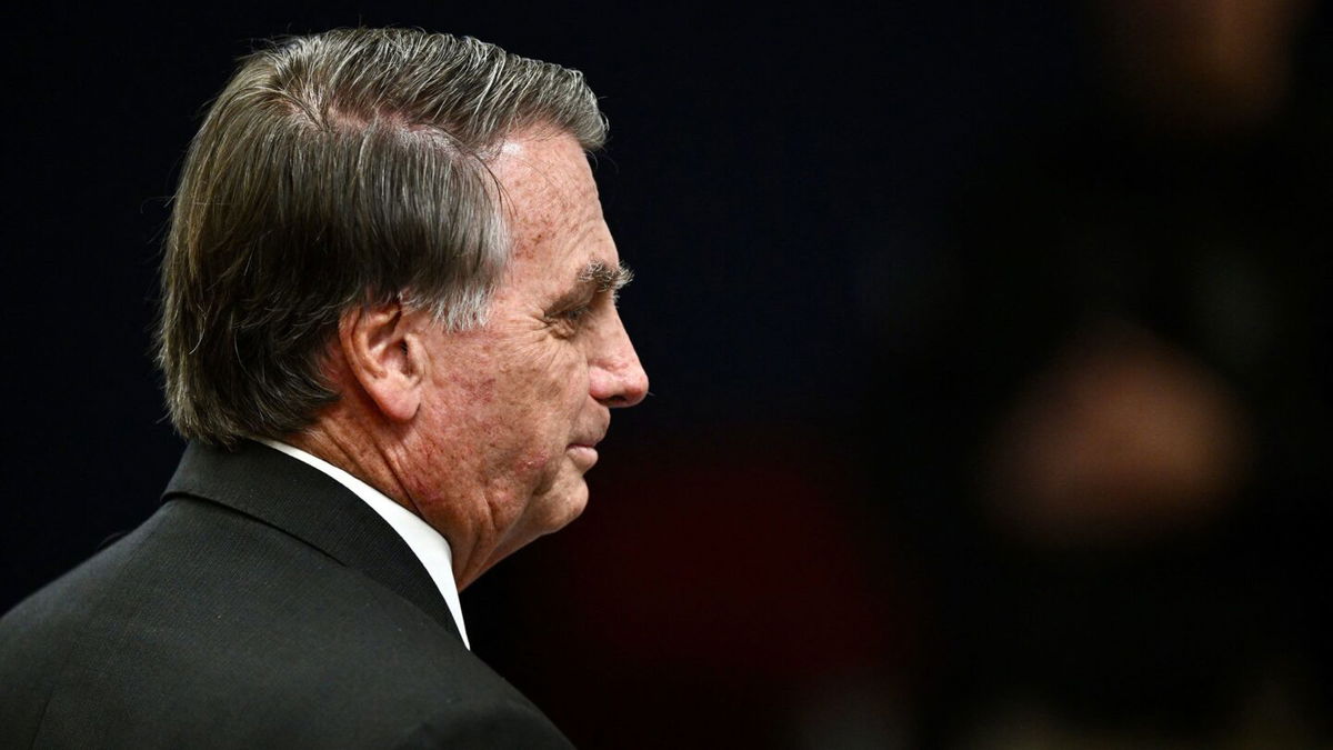 <i>Evaristo Sa/AFP/Getty Images via CNN Newsource</i><br/>Former Brazilian President Jair Bolsonaro is seen here at the Brazilian Supreme Court in Brasilia on June 9. The Brazilian Supreme Court has ordered the house arrest of Bolsonaro.