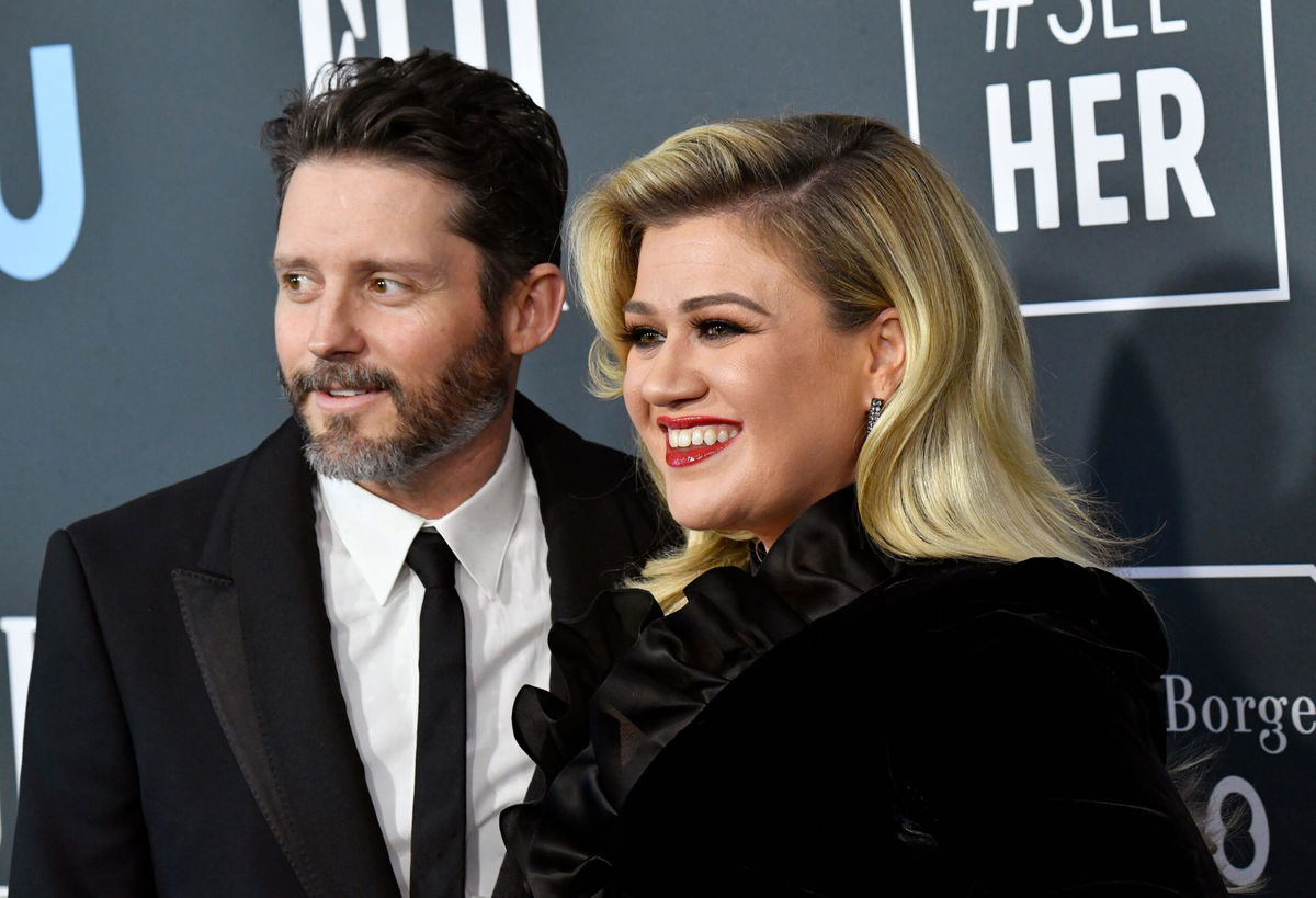 <i>Frazer Harrison/Getty Images via CNN Newsource</i><br/>Brandon Blackstock and Kelly Clarkson attend the 25th Annual Critics' Choice Awards at Barker Hangar on January 12