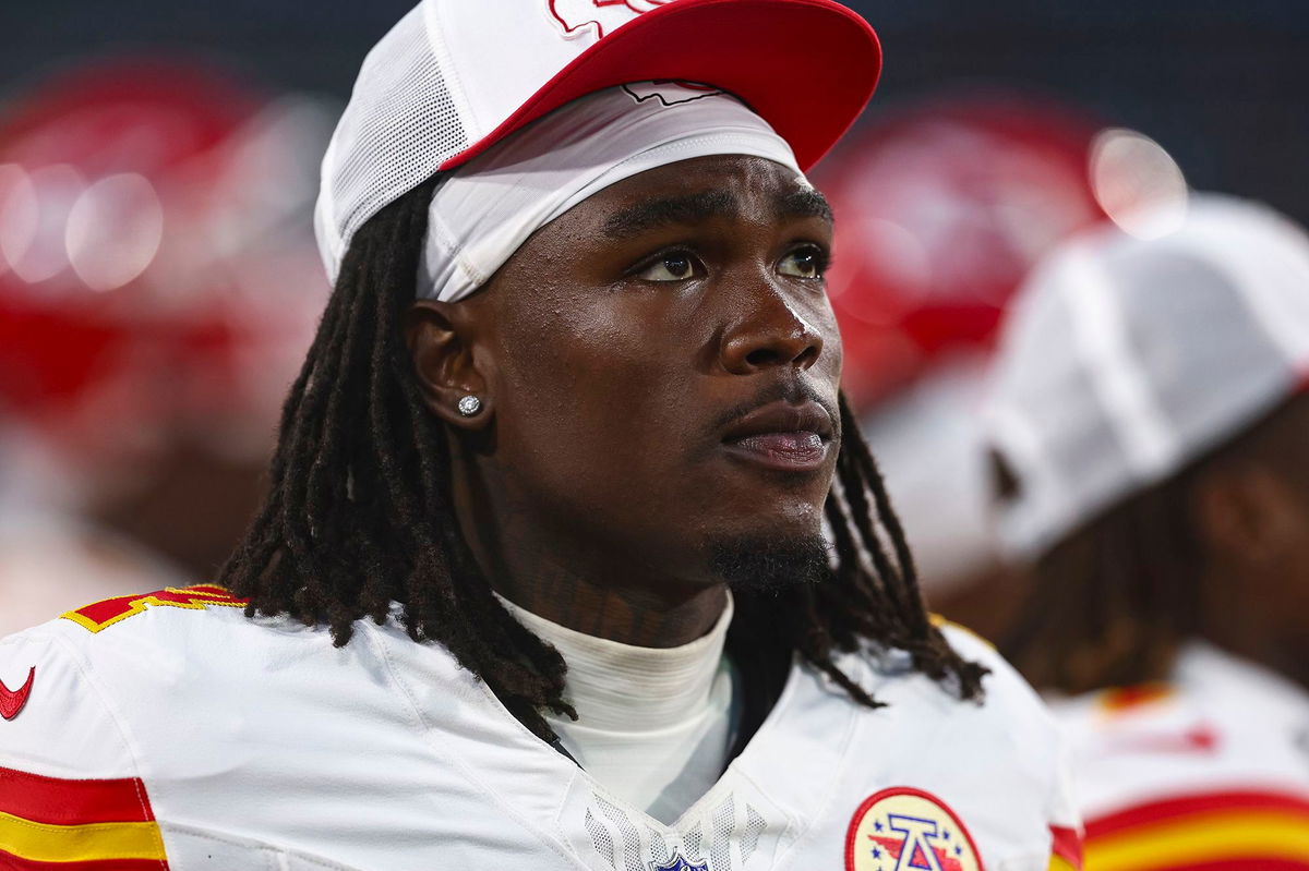 <i>Kevin Sabitus/Getty Images via CNN Newsource</i><br/>Rice looks on during a preseason game against the Jacksonville Jaguars on August 10.