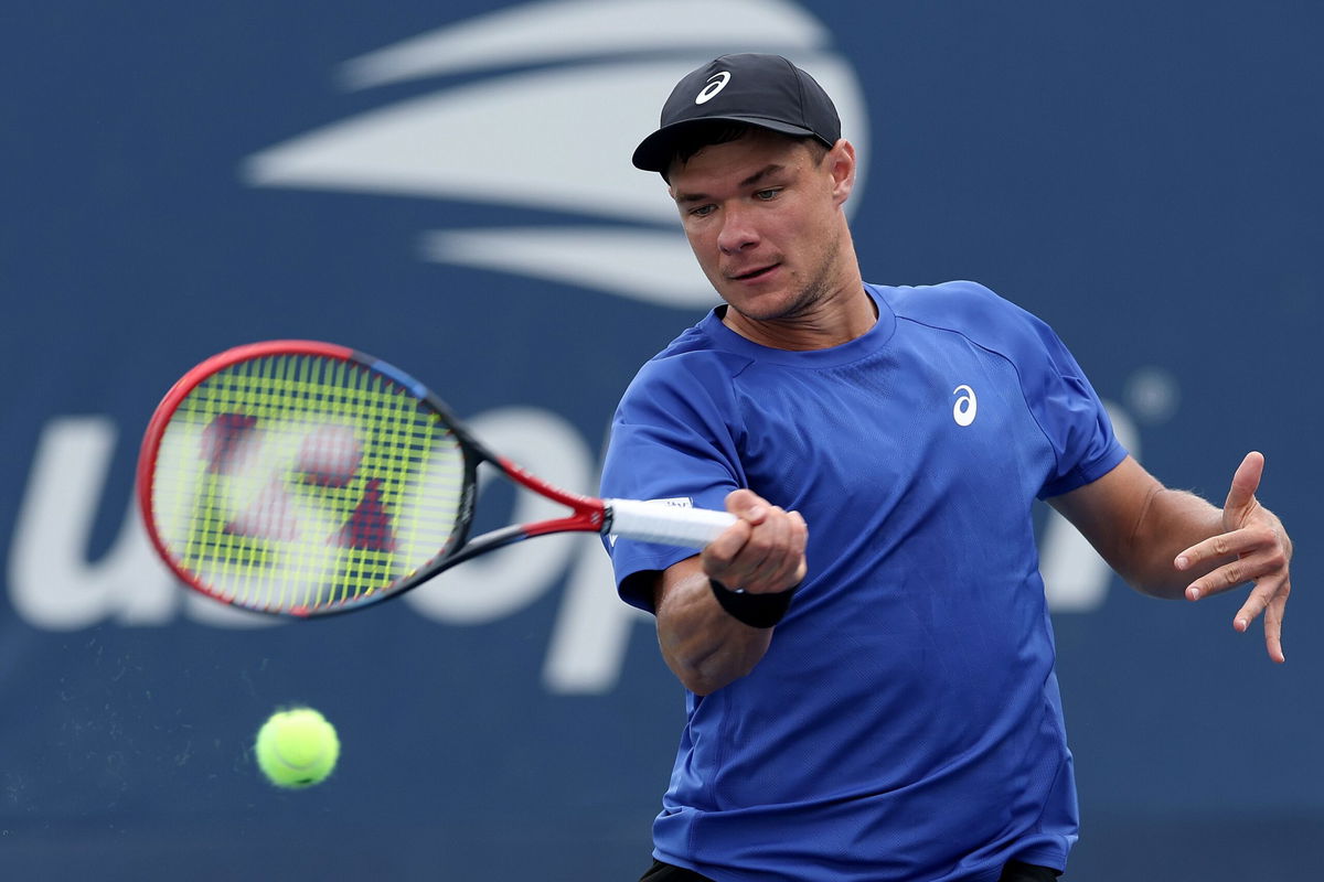 <i>Sarah Stier/Getty Images via CNN Newsource</i><br/>Kamil Majchrzak defeated Karen Khachanov in the second round at the US Open.