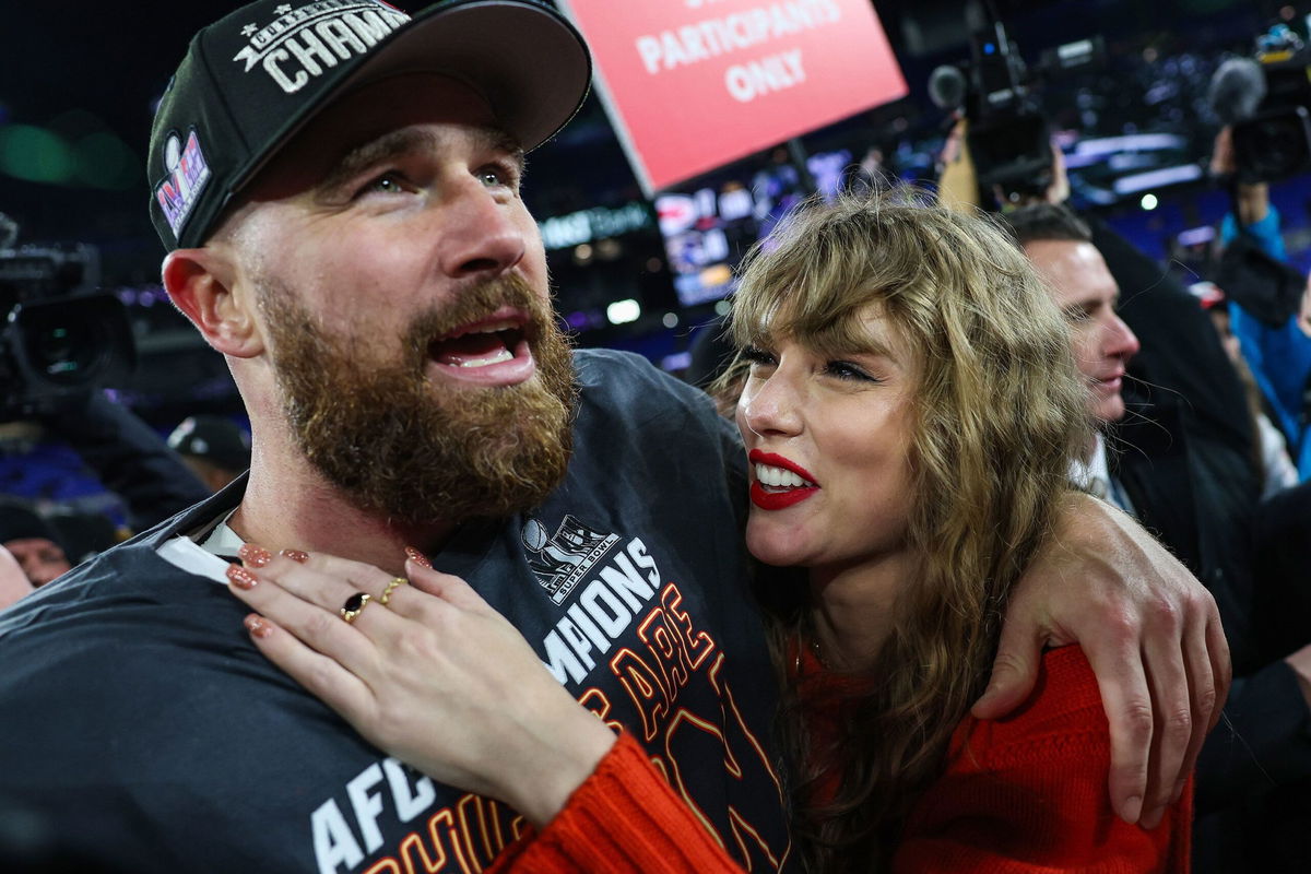 Travis Kelce and Taylor Swift are pictured together after the AFC Championship game in 2024. Taylor Swift and Travis Kelce’s relationship is going from “so high school” to officially engaged.