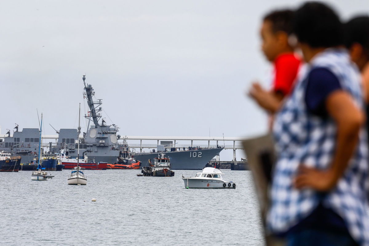 <i>Daniel Gonzalez/Getty Images via CNN Newsource</i><br/>The USS Sampson