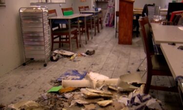 Damage seen after a fire at Chabad of Charlotte County in Punta Gorda