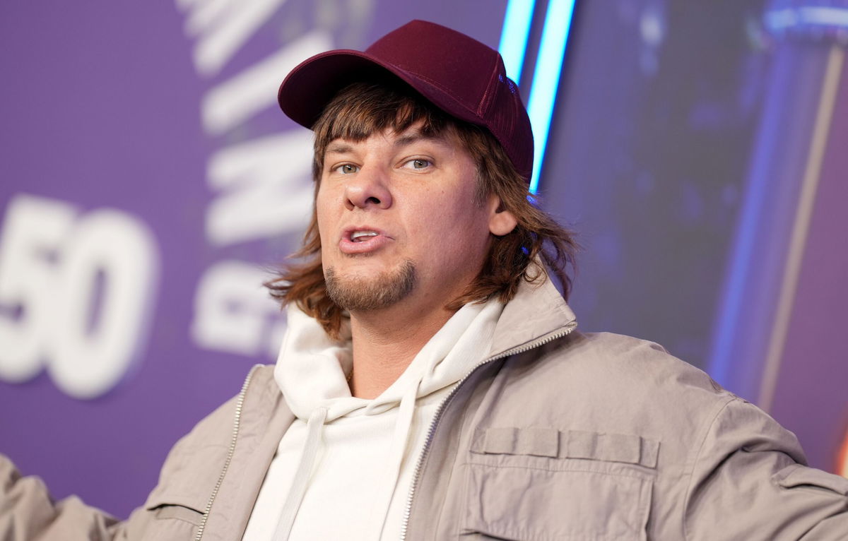 <i>John Nacion/Variety/Getty Images via CNN Newsource</i><br/>Podcaster Theo Von is pictured at Radio City Music Hall on February 14 in New York. Von called out the Department of Homeland Security for using footage of him to tout deportations in a video.