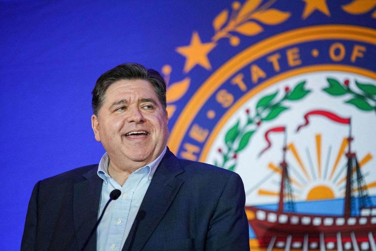 <i>Sophie Park/Reuters/FILE via CNN Newsource</i><br/>Illinois Governor JB Pritzker speaks at the New Hampshire Democratic Party McIntyre-Shaheen Dinner in Manchester