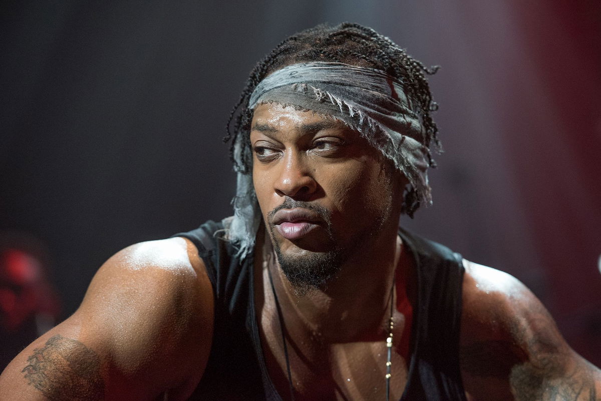 <i>Earl Gibson III/WireImage/Getty Images via CNN Newsource</i><br/>Singer D'Angelo performs with his band The Vanguard at Club Nokia on June 8