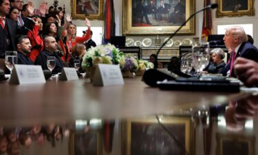 US President Donald Trump meets with Ukrainian President Volodymyr Zelensky in the Cabinet Room of the White House in Washington