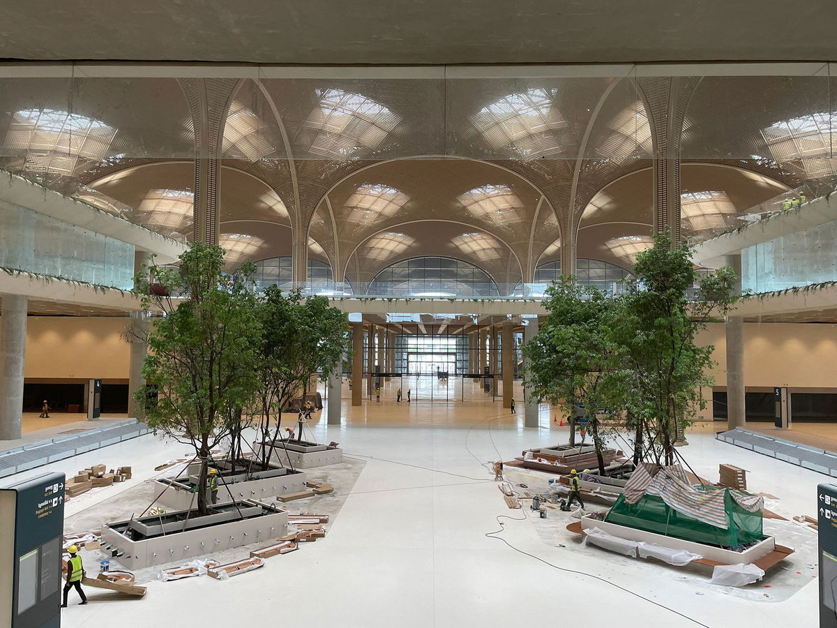 <i>Lilit Marcus/CNN via CNN Newsource</i><br/>Local trees were planted in baggage claim as a way to acclimate visitors to Cambodia's climate.
