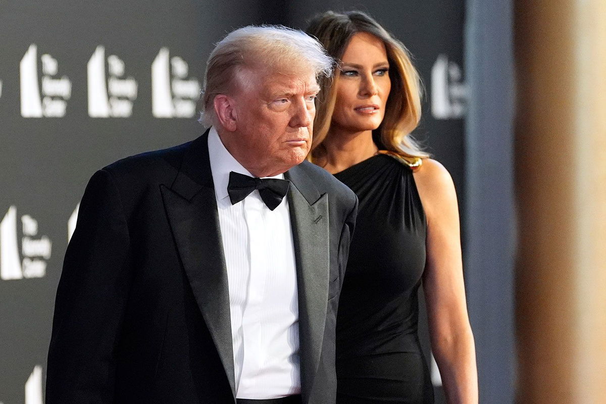 <i>Alex Brandon/AP via CNN Newsource</i><br/>President Donald Trump and first lady Melania Trump arrive for the opening night of